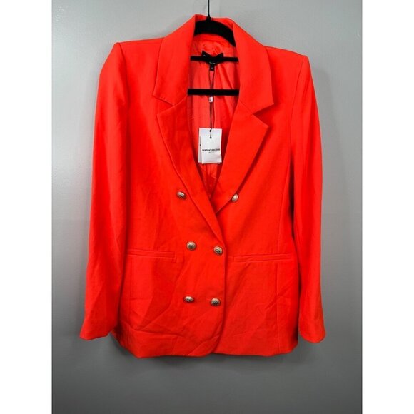 Generation Love Leighton Crepe Blazer Jacket Double Breasted Papaya Size M NWT - Picture 3 of 4